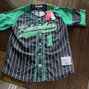 Black G-Baby Pinstripe Baseball Jersey
